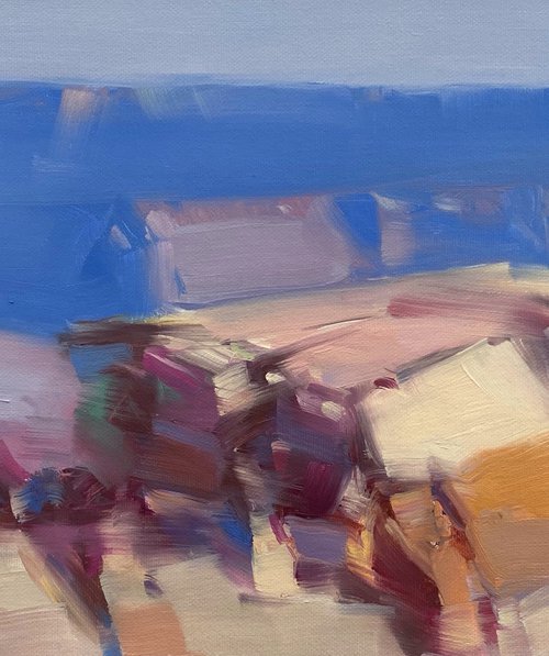 Violet Canyon, Original oil painting, Handmade artwork, One of a kind by Vahe Yeremyan
