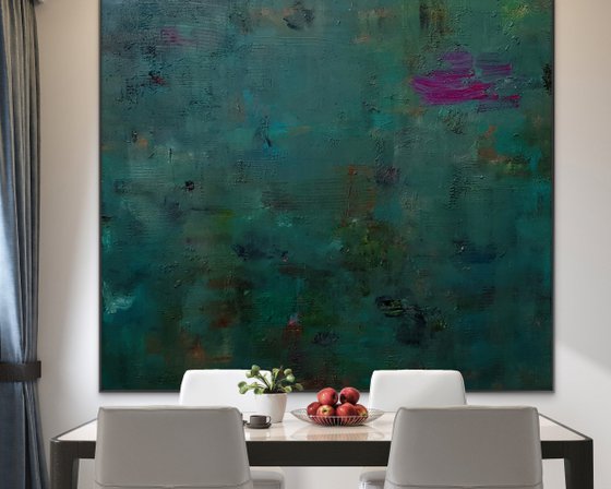 XXL green abstract painting