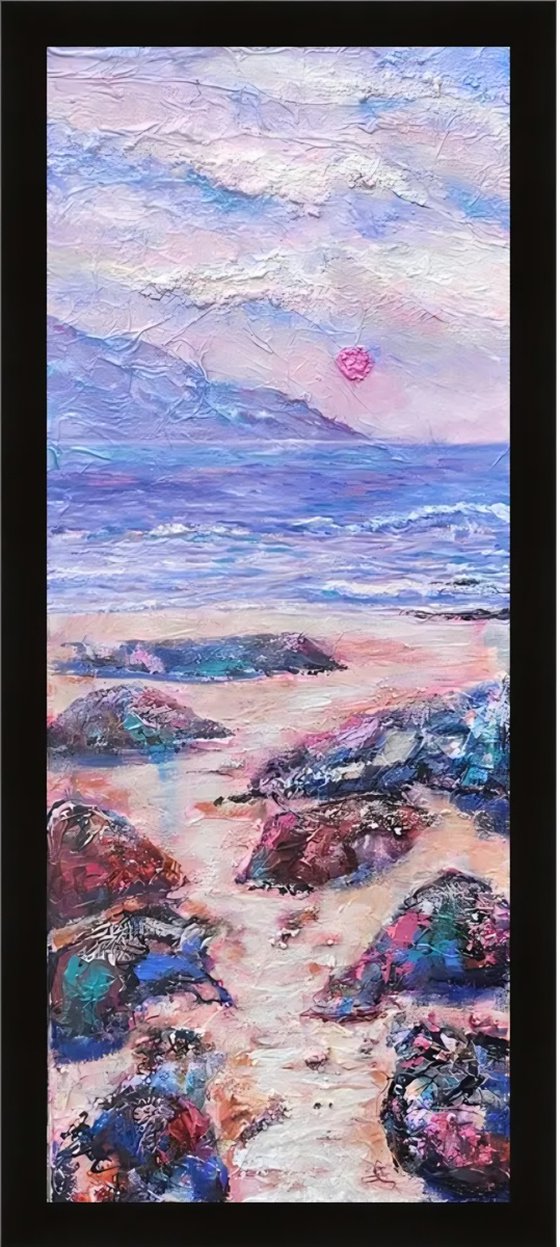 Pink Beach Moon