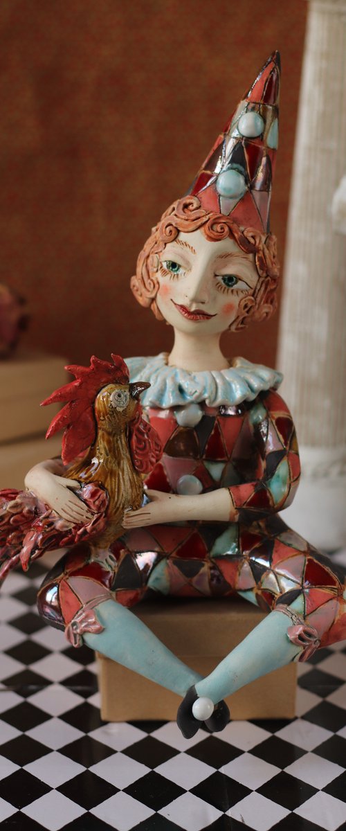 Sitting Pierrot by Elya Yalonetski