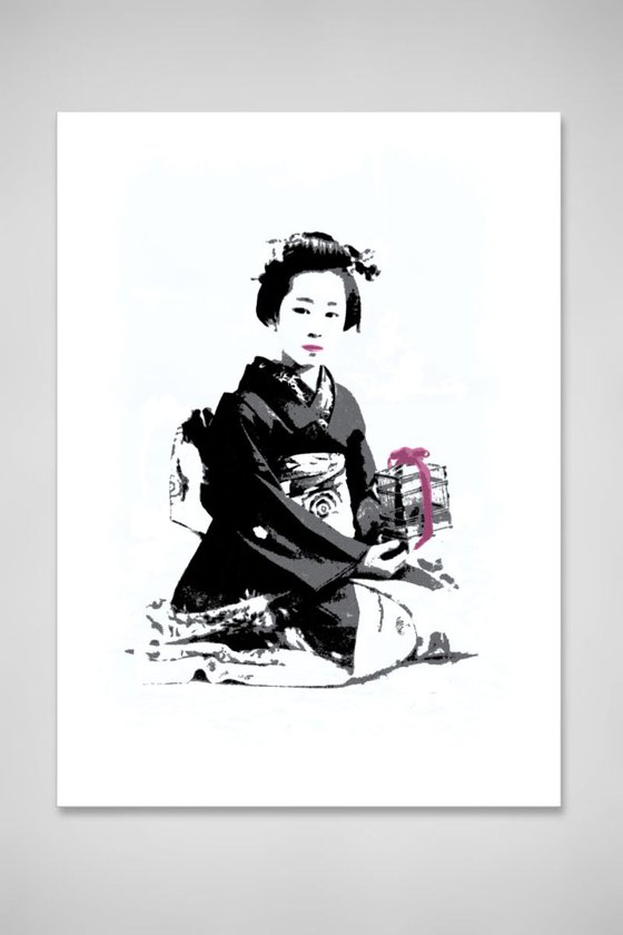 Young Geisha with a Cage