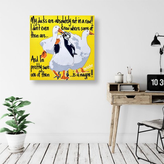 Yellow Ducks in a Row! 2 61cm x 61cm