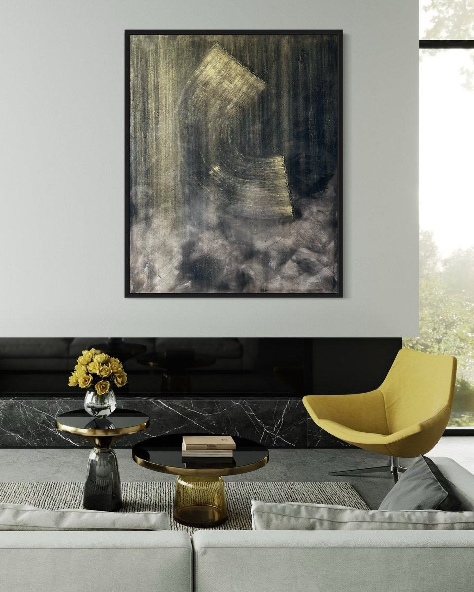 Abstract Acrylic Painting By Alisa Fimen, 31 X 39, Chrysalin, Original Artwork