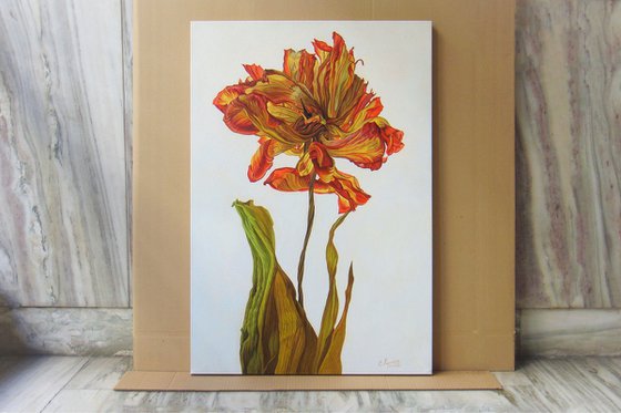 Red Flower, Exclusive Oil Art