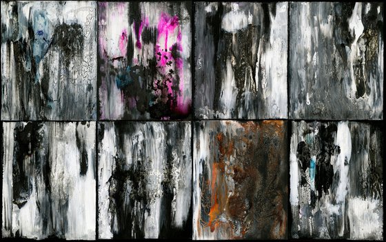 Transitions Collection 2 - Set of 8 (8 Parts) - Mixed Media Abstract by Kathy Morton Stanion