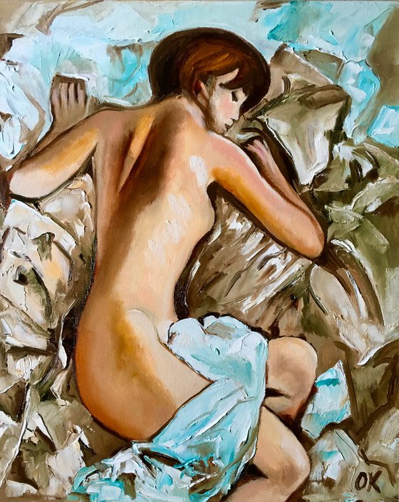 Nude. Dreaming girl