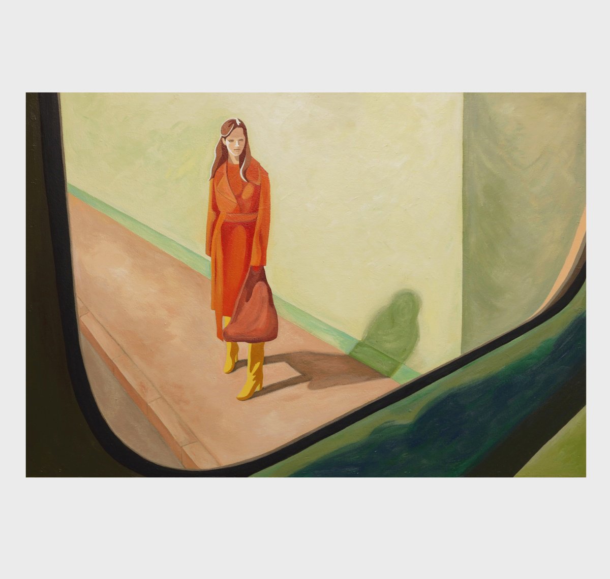 Expressive Portrait Acrylic Painting By Young Park, 29 X 20", Transfer, Original Artwork