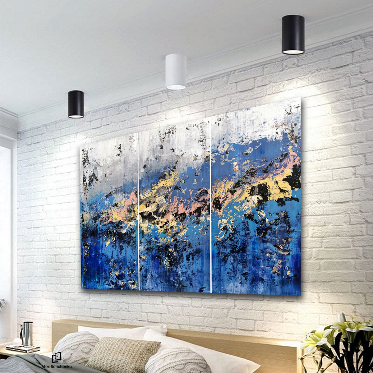 150x100cm. / Abstract triptych / Abstract 2153 by Alex Senchenko