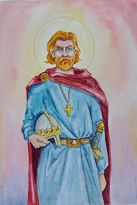The Saint Olaf's portrait. Watercolor