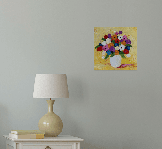 Bouquet in a White Vase