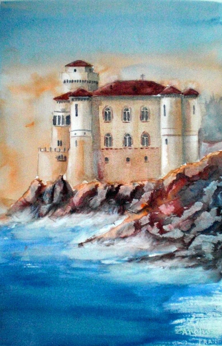 Expressive Landscape Watercolour By Giorgio Gosti, 14 X 21, Boccale