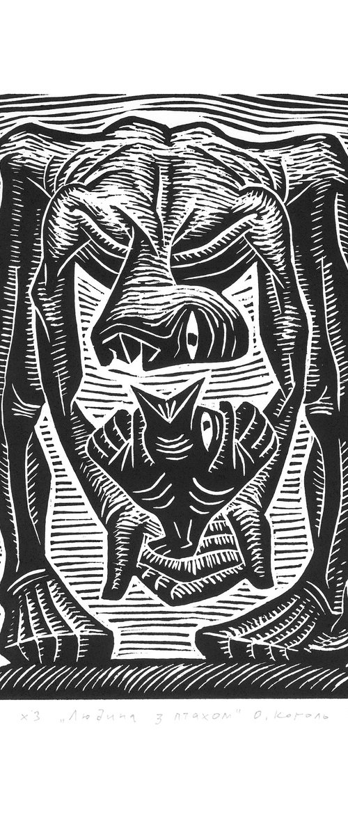 The man with the bird by Oleksandr Korol