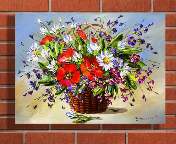 A basket of wildflowers