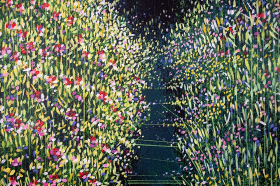 Forest Path With Wild Flowers