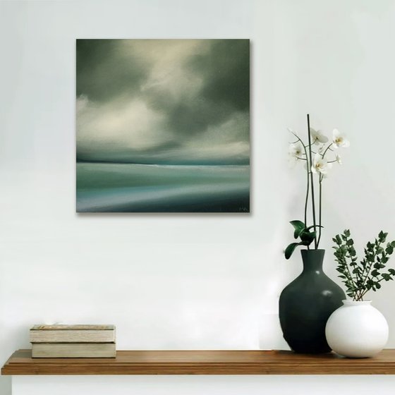 The Edge Of Teal - Original Seascape Oil Painting on Stretched Canvas