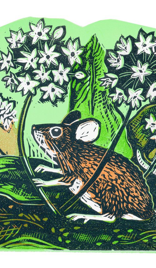 Wood Mouse and Wild Garlic by Fiona Horan