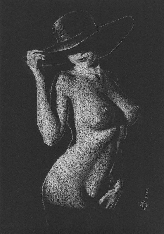 Nude in hat #4 (21X29.5)cm