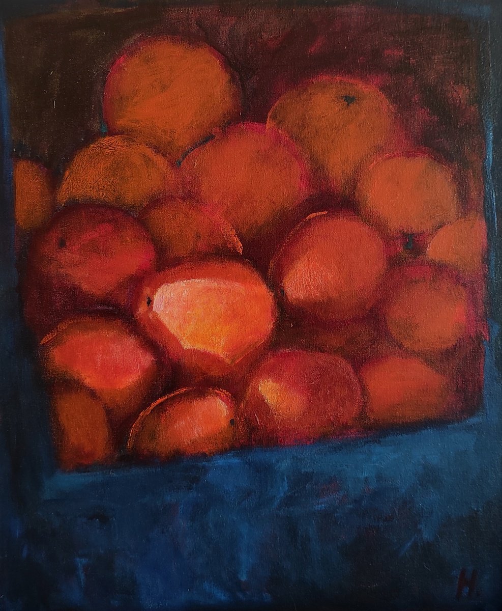 Oranges in the blue box by Natasha Voronchikhina