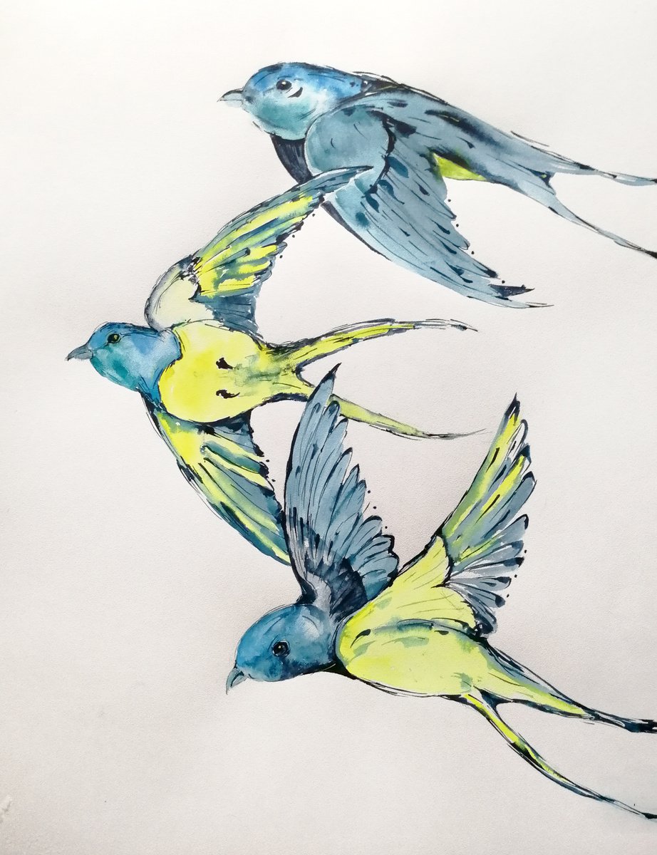 Flock of birds by Marina Zhukova