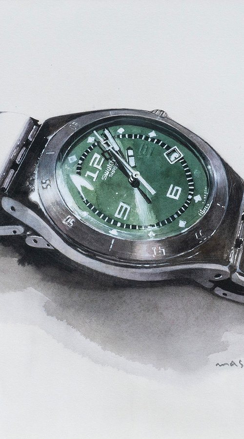 Modern Wristwatch with Green Dial by Masato Watanabe