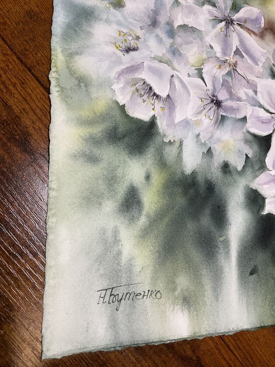 Cloudy spring, original art