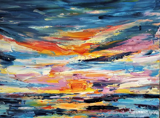 Sunrise explosion -  a semi abstract seascape