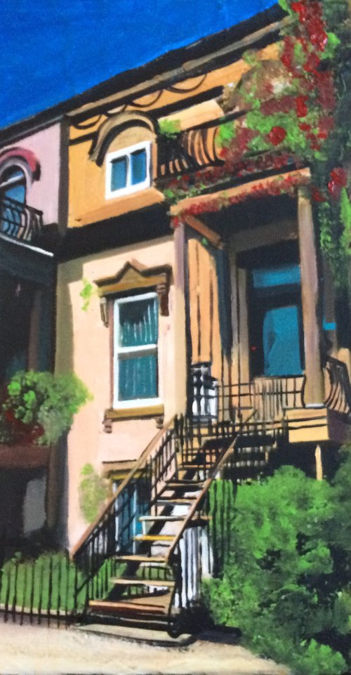 Montréal, Coloured Houses in Summer by Andrew  Reid Wildman