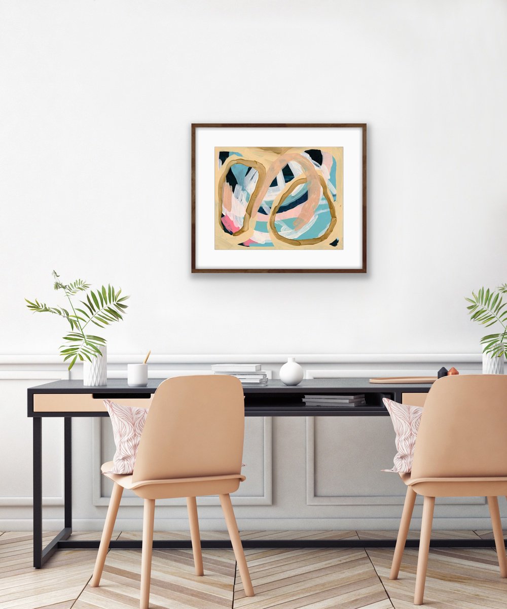 Organic Abstract Oil Painting By Rosie Gordon, 21 X 17", Tumble, Original Artwork