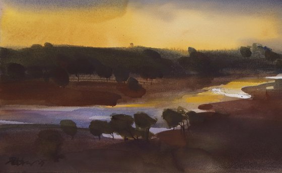 The stream of a dusk