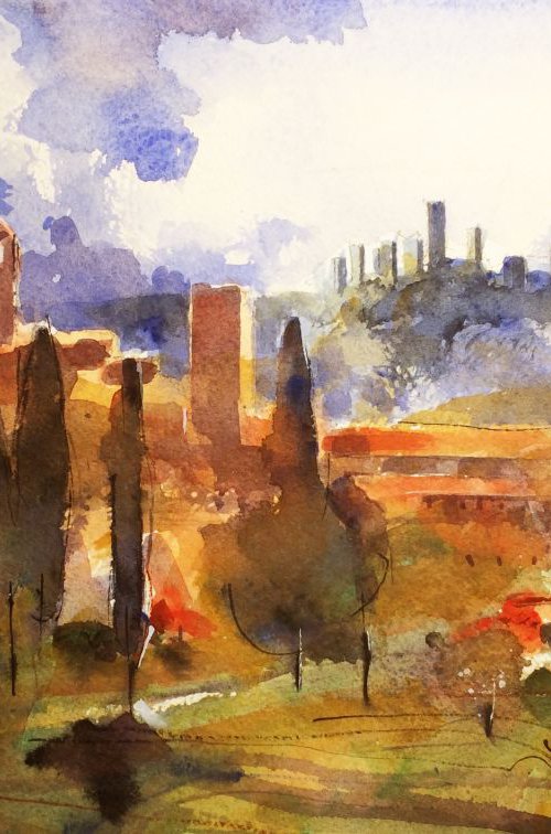 Tuscan towers by Alessandro Andreuccetti