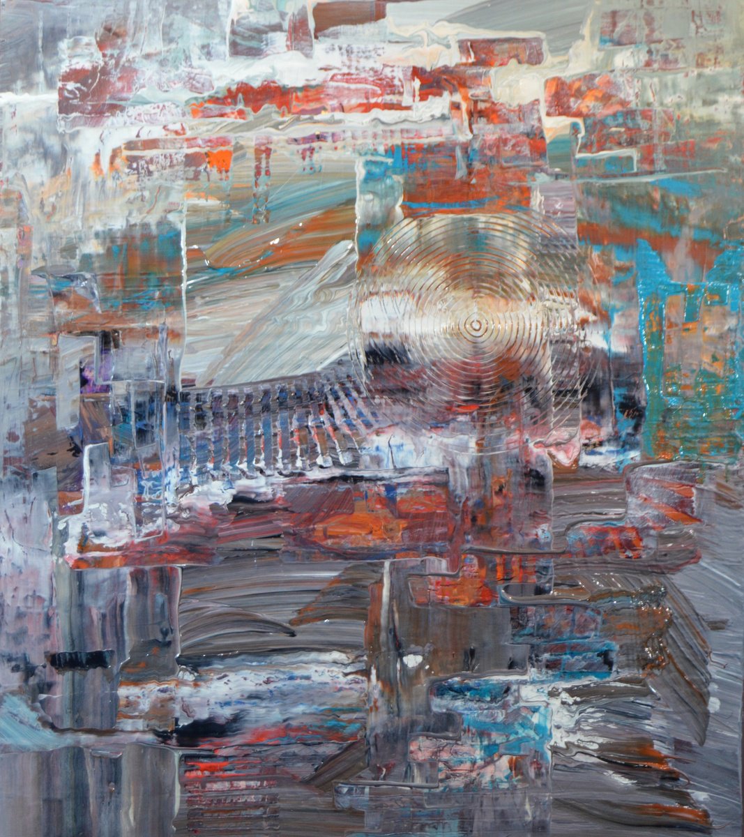 Organic Abstract Acrylic Painting By Lucian Richards, 25 X 30", Normandy, Original Artwork