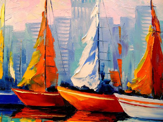 Sailboats in the Bay