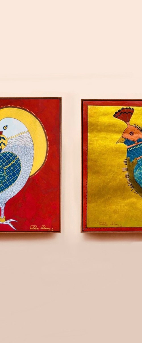 Sacred Messenger (Diptych) by Hiranya R