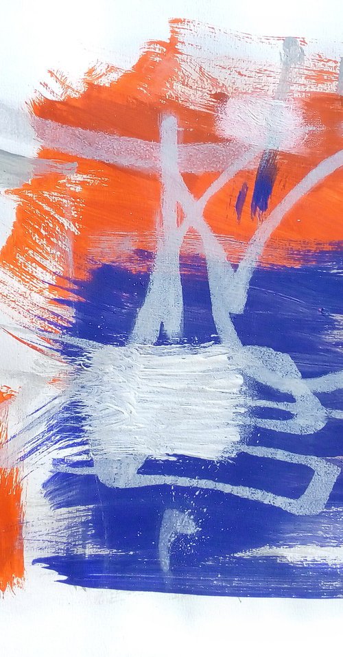 Orange and blue abstraction 1 by Evgen Semenyuk