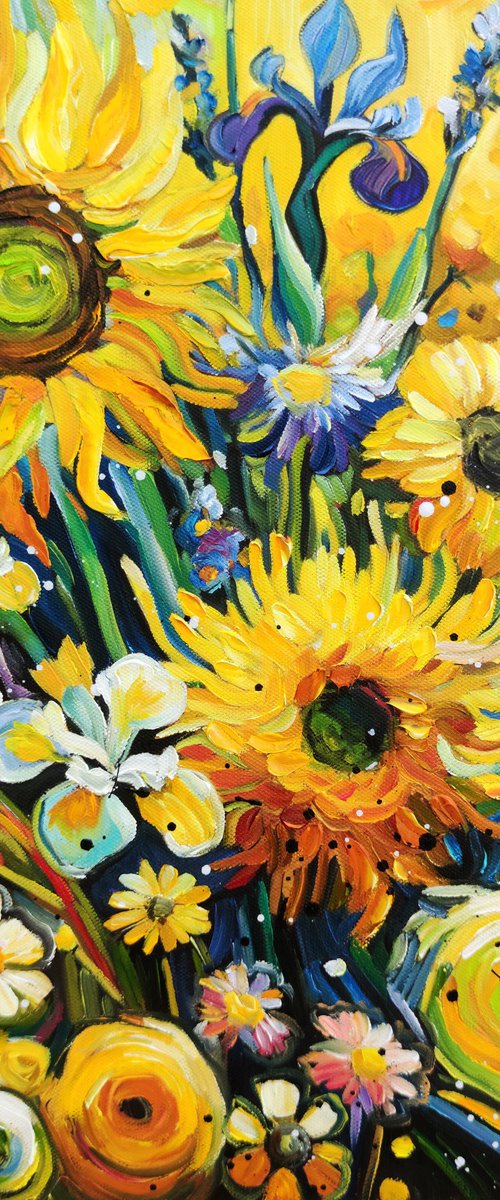 Sunburst Garden - Sunflowers by Angie Wright