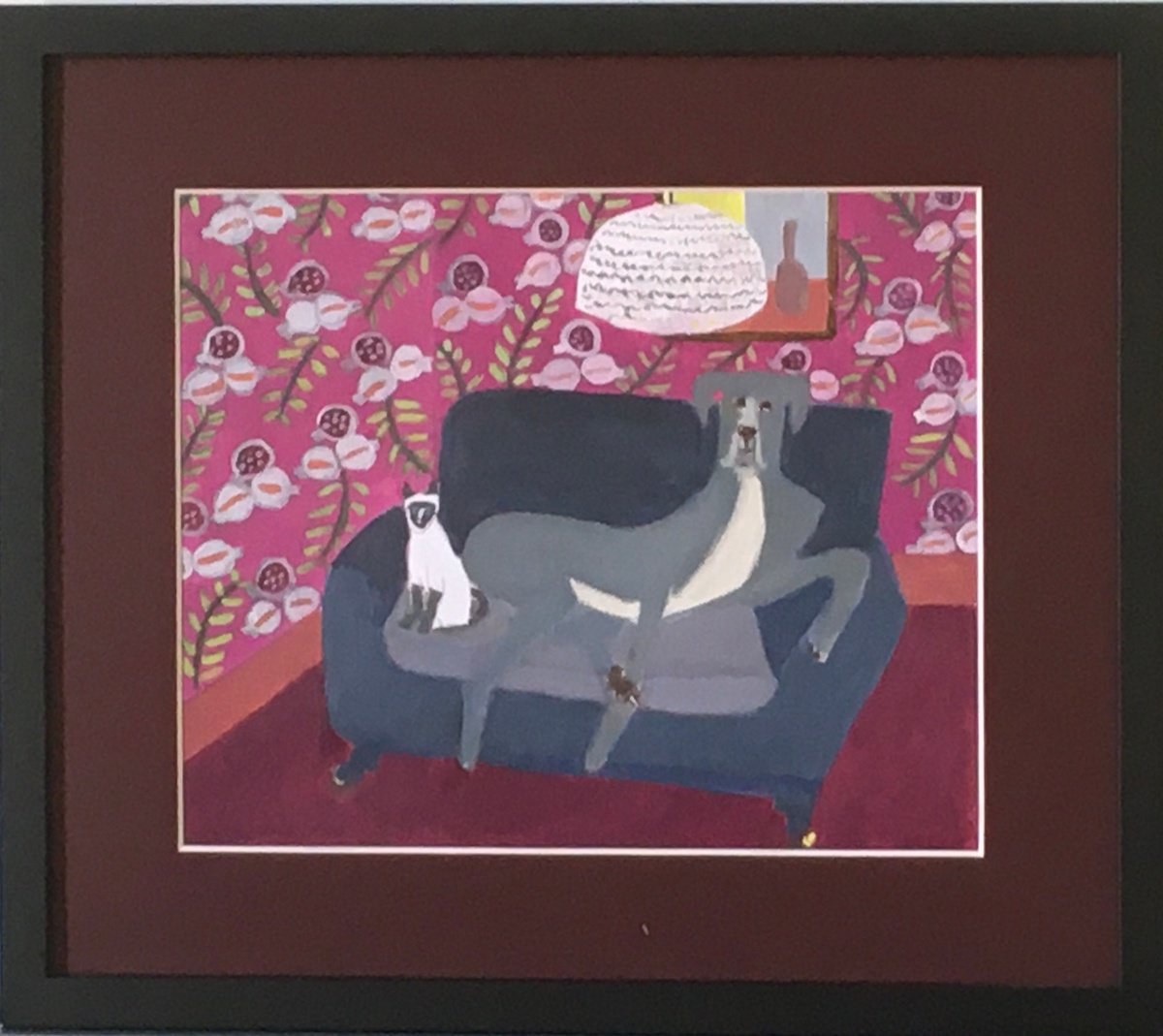 Illustrative Animal Acrylic Painting By Chihiro Kinjo, 13 X 12, We Are Fine., Original Artwork