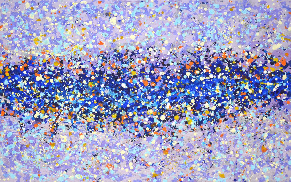 Abstract Acrylic Painting By Iryna Kastsova, 31 X 20, Christmas Night., Original Artwork