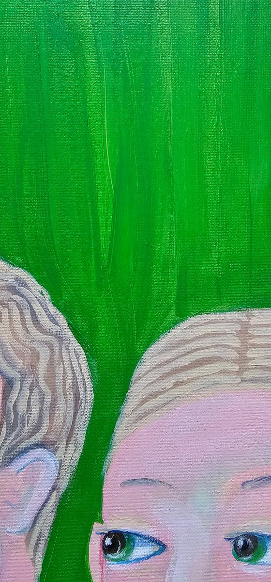 Our couple spring mood green portrait