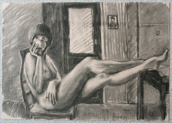 Female Figure #76 Charcoal