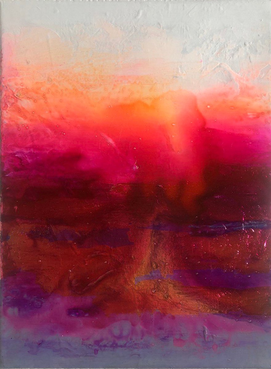 Organic Abstract Acrylic Painting By Viacheslav Zaykin, 12 X 16", Abstract Landscape#014., Original Artwork