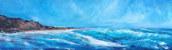 Coastal Dreams - Blue, Panoramic, Cornwall, Scotland, Coast, Seascape