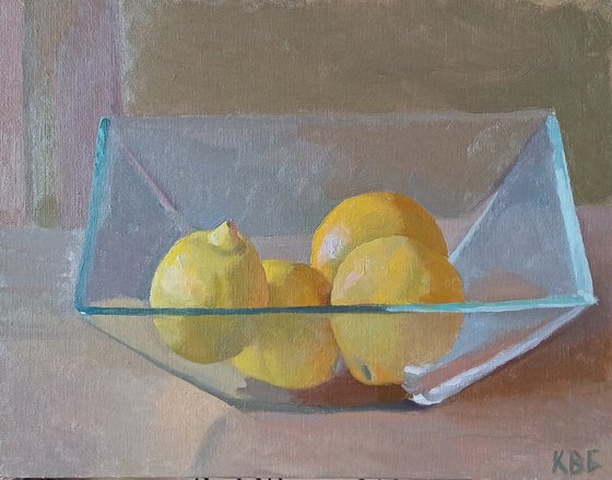 Lemons in a Glass Vase
