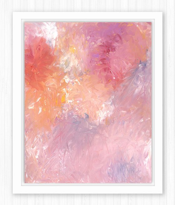Soft Bliss - Abstract Floral art painting by Kathy Morton Stanion