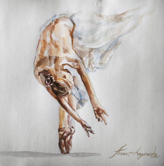 Ballerina watercolor drawing