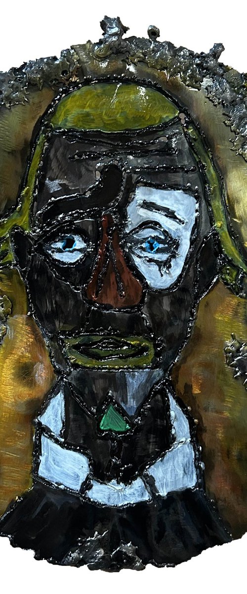 Wall sculpture tribute to Bernard Buffet by Philippe Buil