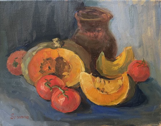 Pumpkin and tomatos