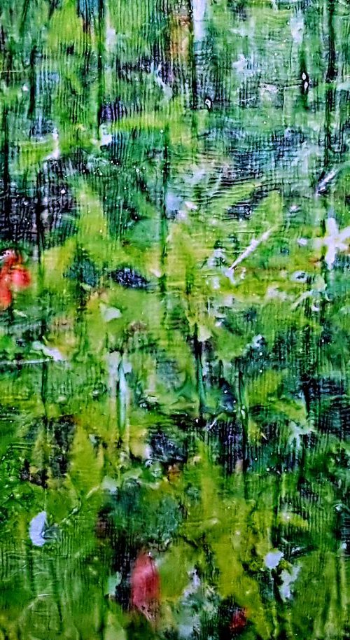 Welcome Spring (n.303) - 77 x 58 x 2,50 cm - ready to hang - mix media painting on stretched canvas by Alessio Mazzarulli