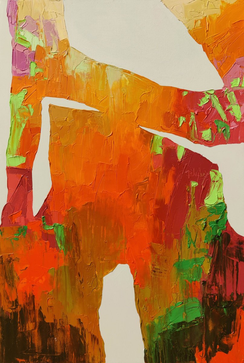 Abstract Acrylic Painting By Abhishek Kumar, 36 X 54, Spring Echoes, Original Artwork