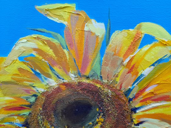 Sunflower, original acrylic painting on canvas