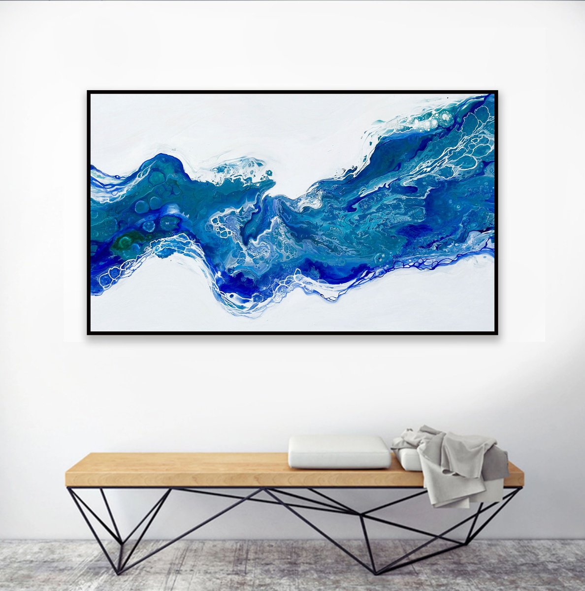 Abstract Acrylic Painting By Alexandra Dobreikin, 68 X 41, Hold On To Air, Original Artwork